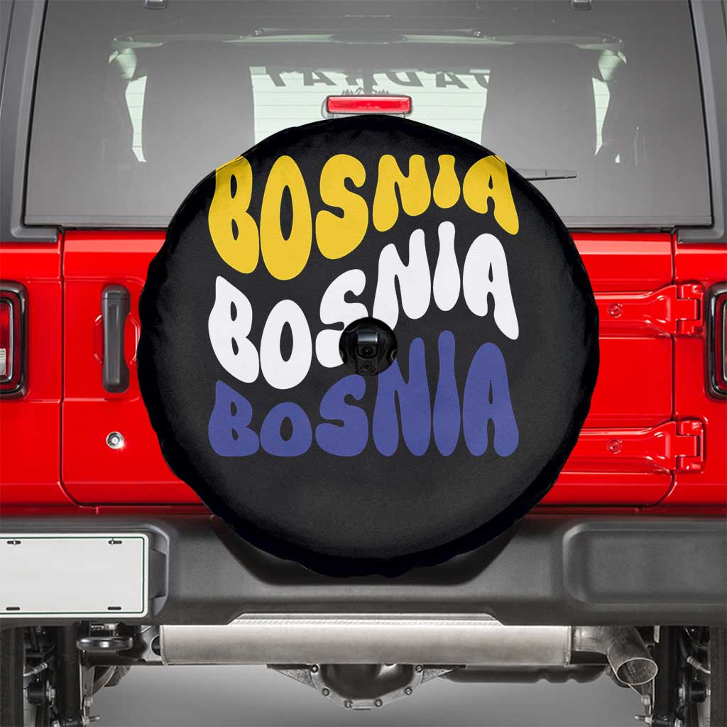 Groovy Retro Bosnia Spare Tire Cover Proud Bosnian Balkan Heritage Gift