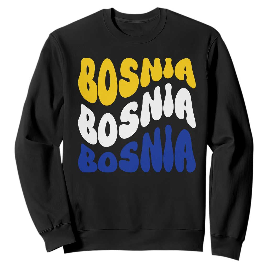 Groovy Retro Bosnia Sweatshirt Proud Bosnian Balkan Heritage Gift TS12 Black Print Your Wear