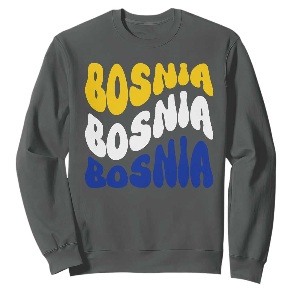 Groovy Retro Bosnia Sweatshirt Proud Bosnian Balkan Heritage Gift