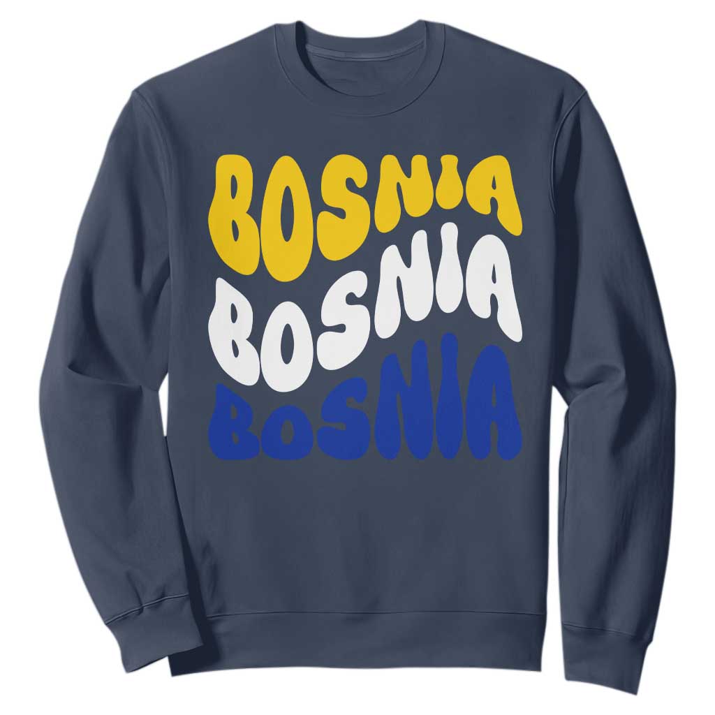 Groovy Retro Bosnia Sweatshirt Proud Bosnian Balkan Heritage Gift