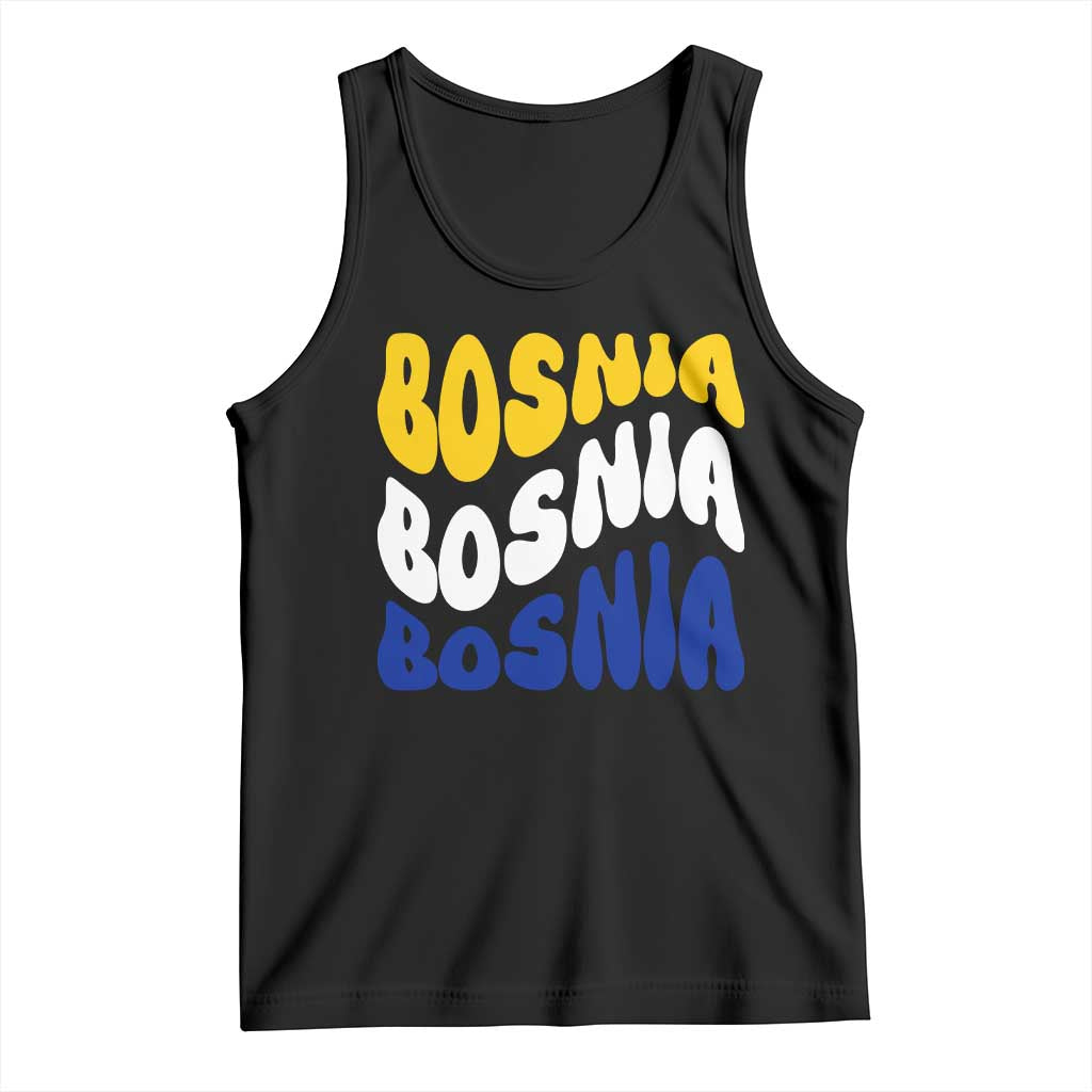 Groovy Retro Bosnia Tank Top Proud Bosnian Balkan Heritage Gift