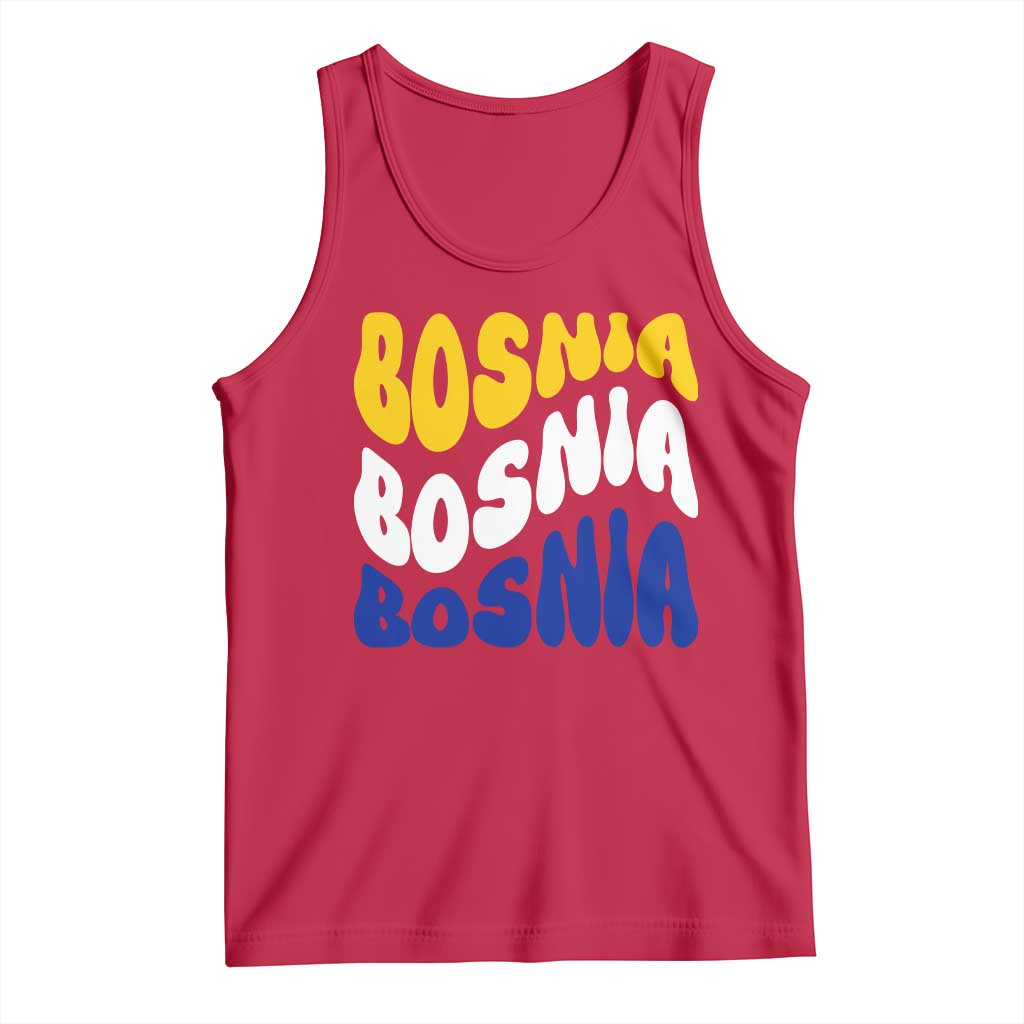 Groovy Retro Bosnia Tank Top Proud Bosnian Balkan Heritage Gift