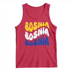 Groovy Retro Bosnia Tank Top Proud Bosnian Balkan Heritage Gift