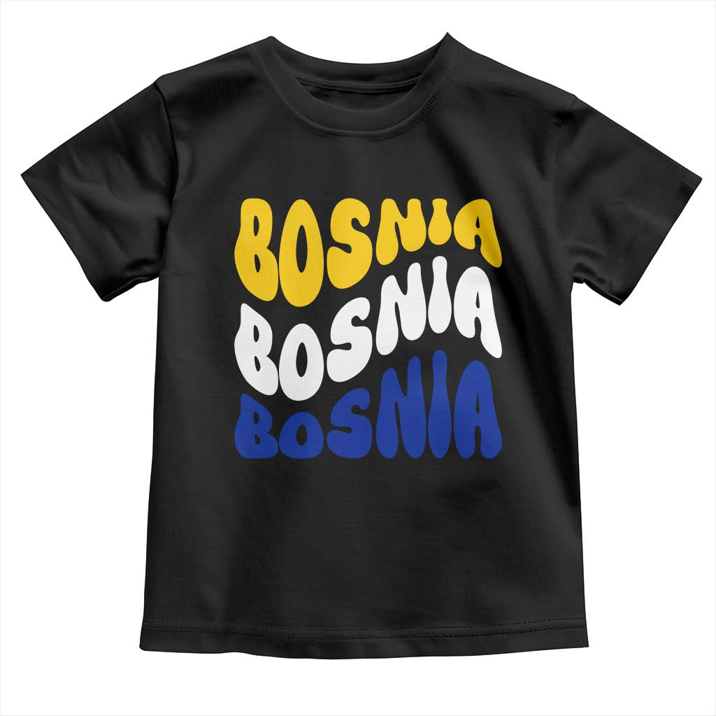 Groovy Retro Bosnia Toddler T Shirt Proud Bosnian Balkan Heritage Gift