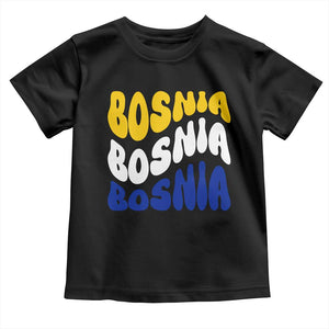 Groovy Retro Bosnia Toddler T Shirt Proud Bosnian Balkan Heritage Gift