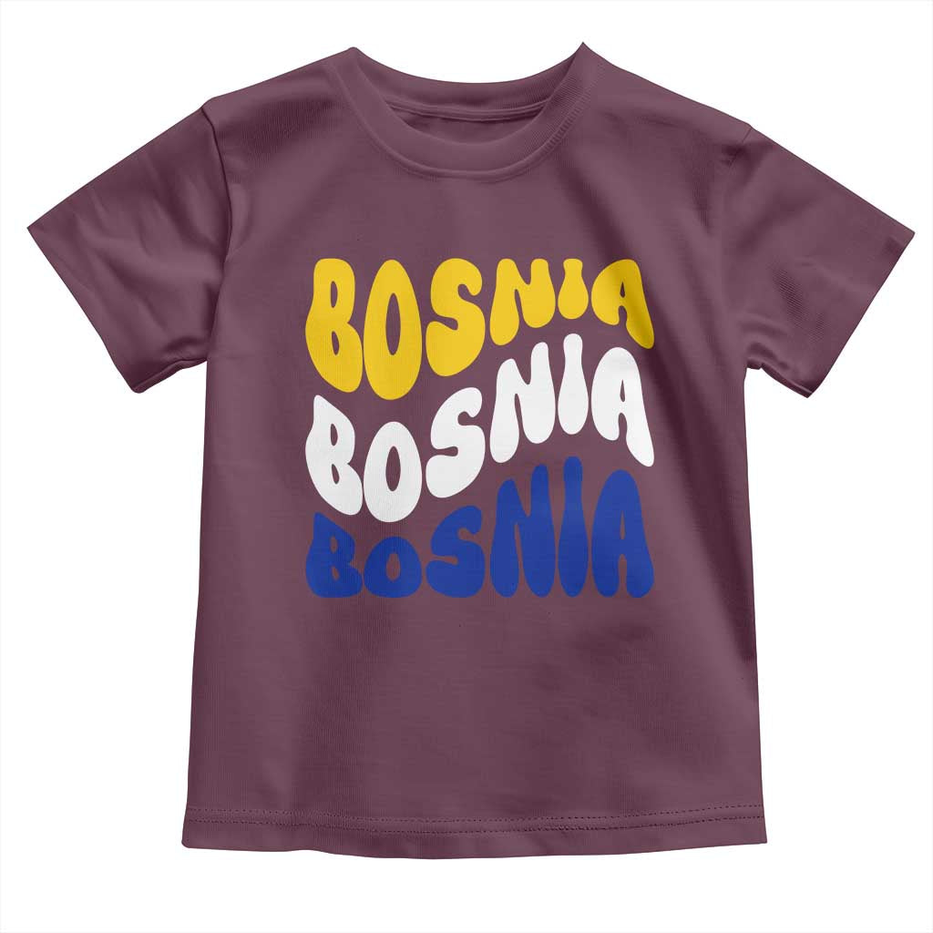Groovy Retro Bosnia Toddler T Shirt Proud Bosnian Balkan Heritage Gift