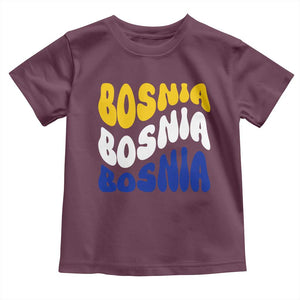 Groovy Retro Bosnia Toddler T Shirt Proud Bosnian Balkan Heritage Gift