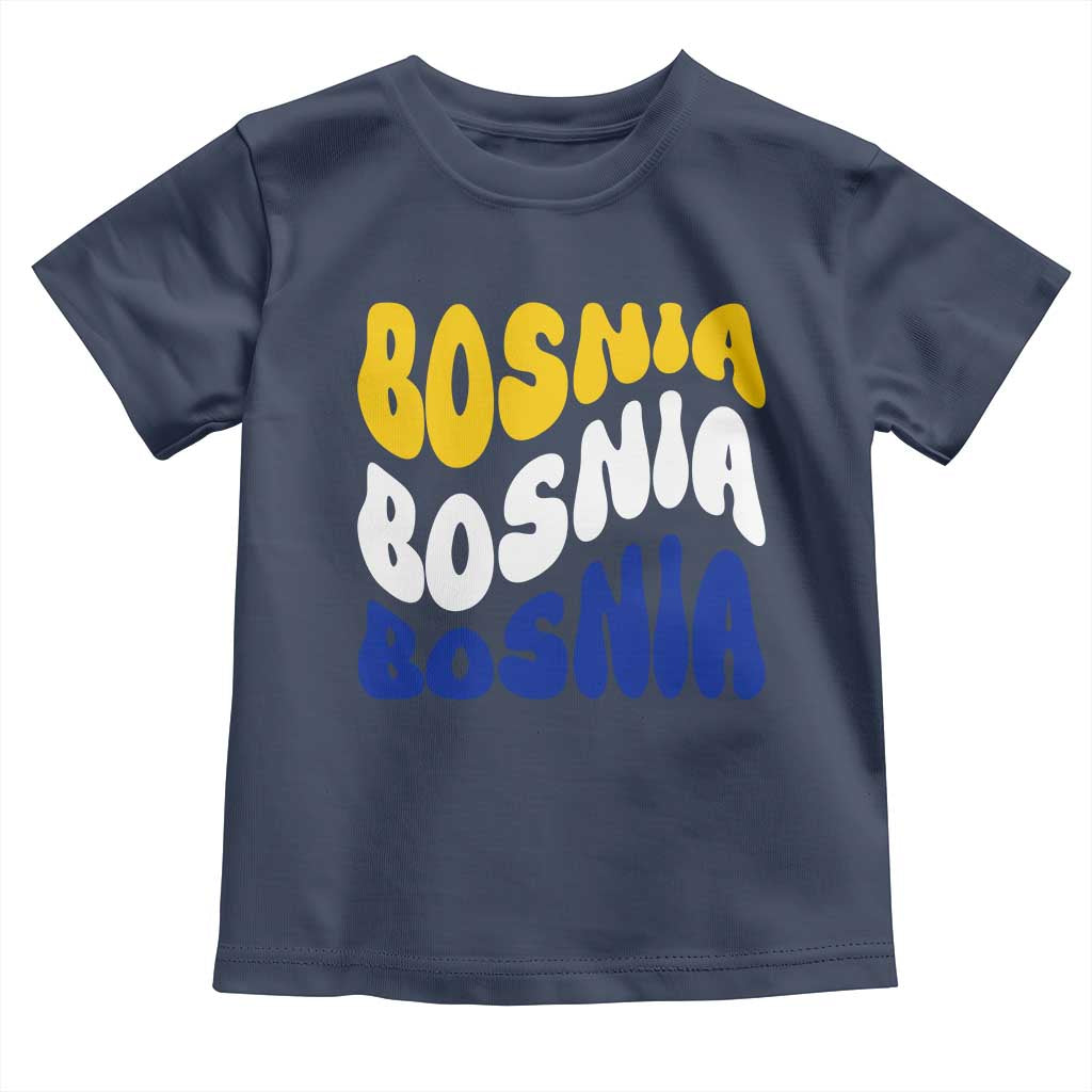 Groovy Retro Bosnia Toddler T Shirt Proud Bosnian Balkan Heritage Gift