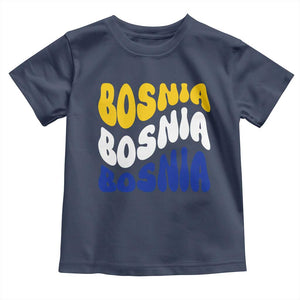 Groovy Retro Bosnia Toddler T Shirt Proud Bosnian Balkan Heritage Gift
