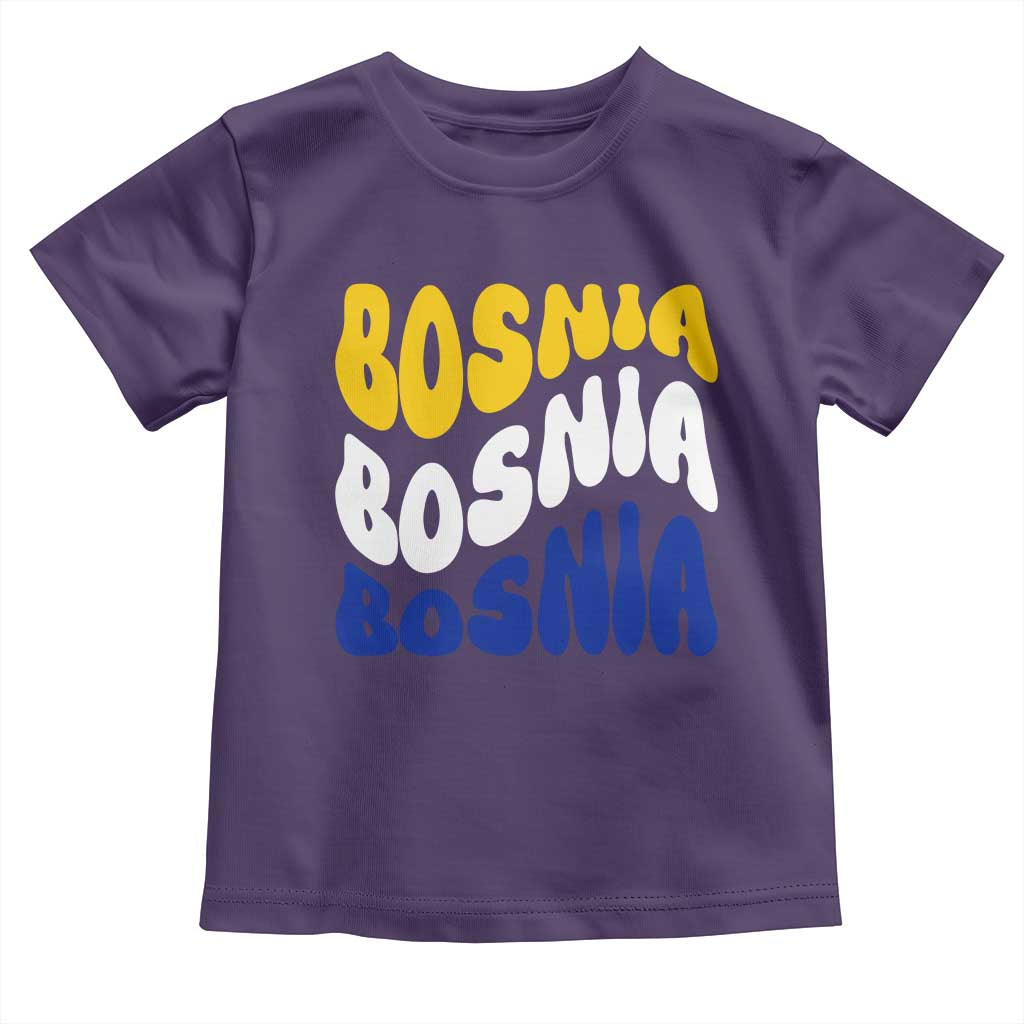 Groovy Retro Bosnia Toddler T Shirt Proud Bosnian Balkan Heritage Gift