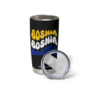Groovy Retro Bosnia Tumbler Cup Proud Bosnian Balkan Heritage Gift