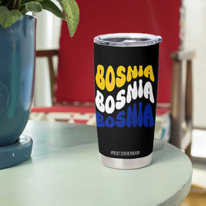 Groovy Retro Bosnia Tumbler Cup Proud Bosnian Balkan Heritage Gift