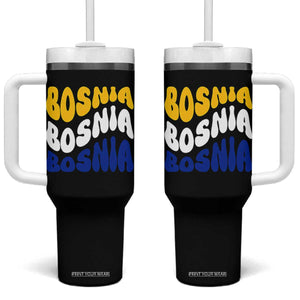 Groovy Retro Bosnia Tumbler With Handle Proud Bosnian Balkan Heritage Gift