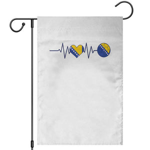 Bosnian Fudbal Heartbeat Garden Flag Bosnia And Herzegovina Soccer Fan Gift