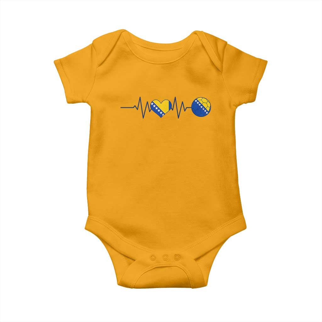 Bosnian Fudbal Heartbeat Baby Onesie Bosnia And Herzegovina Soccer Fan Gift