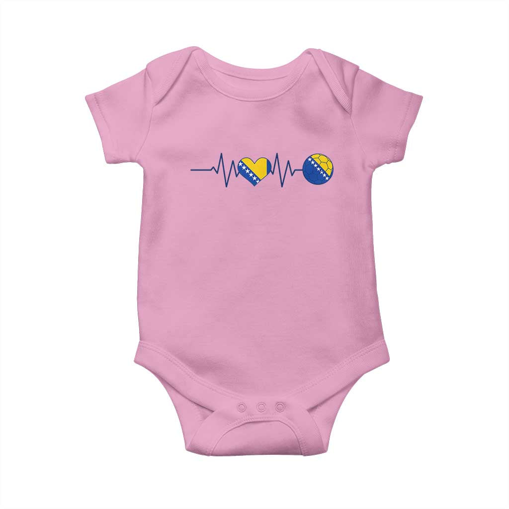 Bosnian Fudbal Heartbeat Baby Onesie Bosnia And Herzegovina Soccer Fan Gift