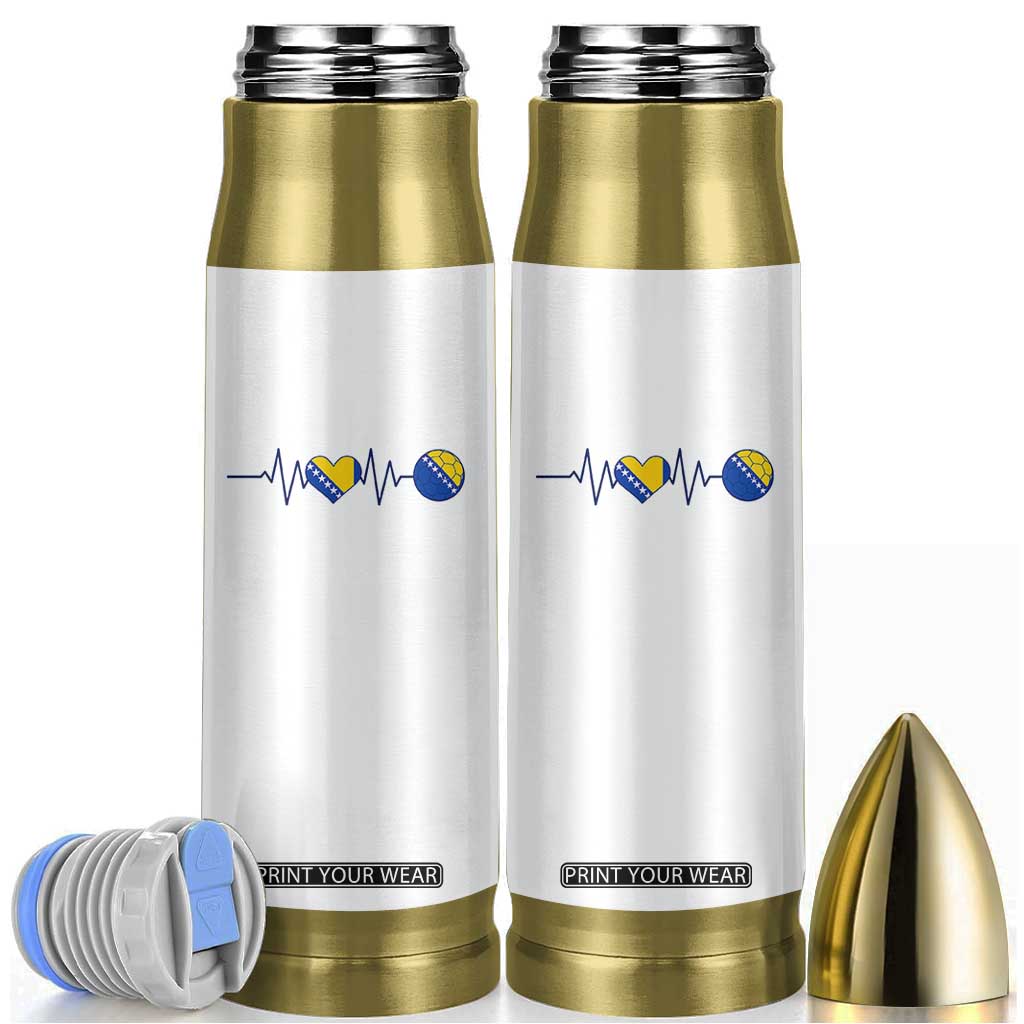 Bosnian Fudbal Heartbeat Bullet Tumbler Bosnia And Herzegovina Soccer Fan Gift
