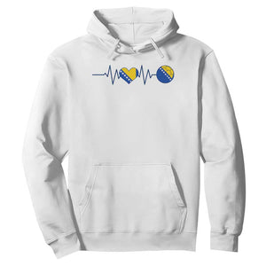 Bosnian Fudbal Heartbeat Hoodie Bosnia And Herzegovina Soccer Fan Gift