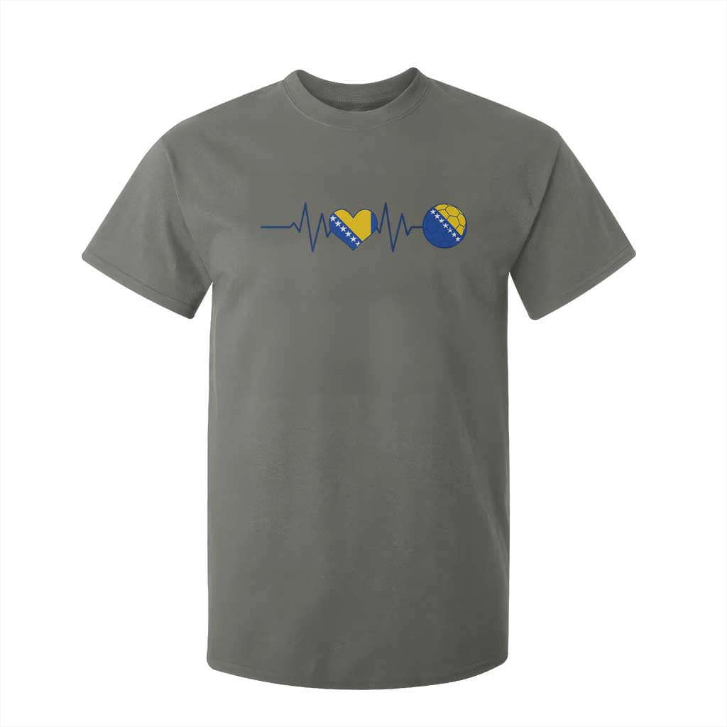 Bosnian Fudbal Heartbeat T Shirt For Kid Bosnia And Herzegovina Soccer Fan Gift