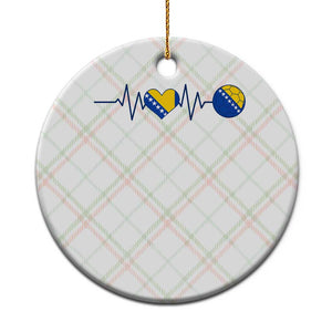 Bosnian Fudbal Heartbeat Ceramic Ornament Bosnia And Herzegovina Soccer Fan Gift