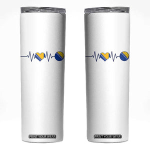 Bosnian Fudbal Heartbeat Skinny Tumbler Bosnia And Herzegovina Soccer Fan Gift