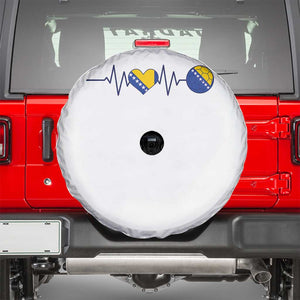 Bosnian Fudbal Heartbeat Spare Tire Cover Bosnia And Herzegovina Soccer Fan Gift