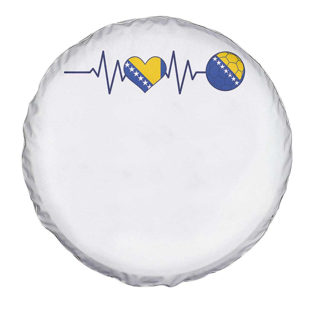 Bosnian Fudbal Heartbeat Spare Tire Cover Bosnia And Herzegovina Soccer Fan Gift
