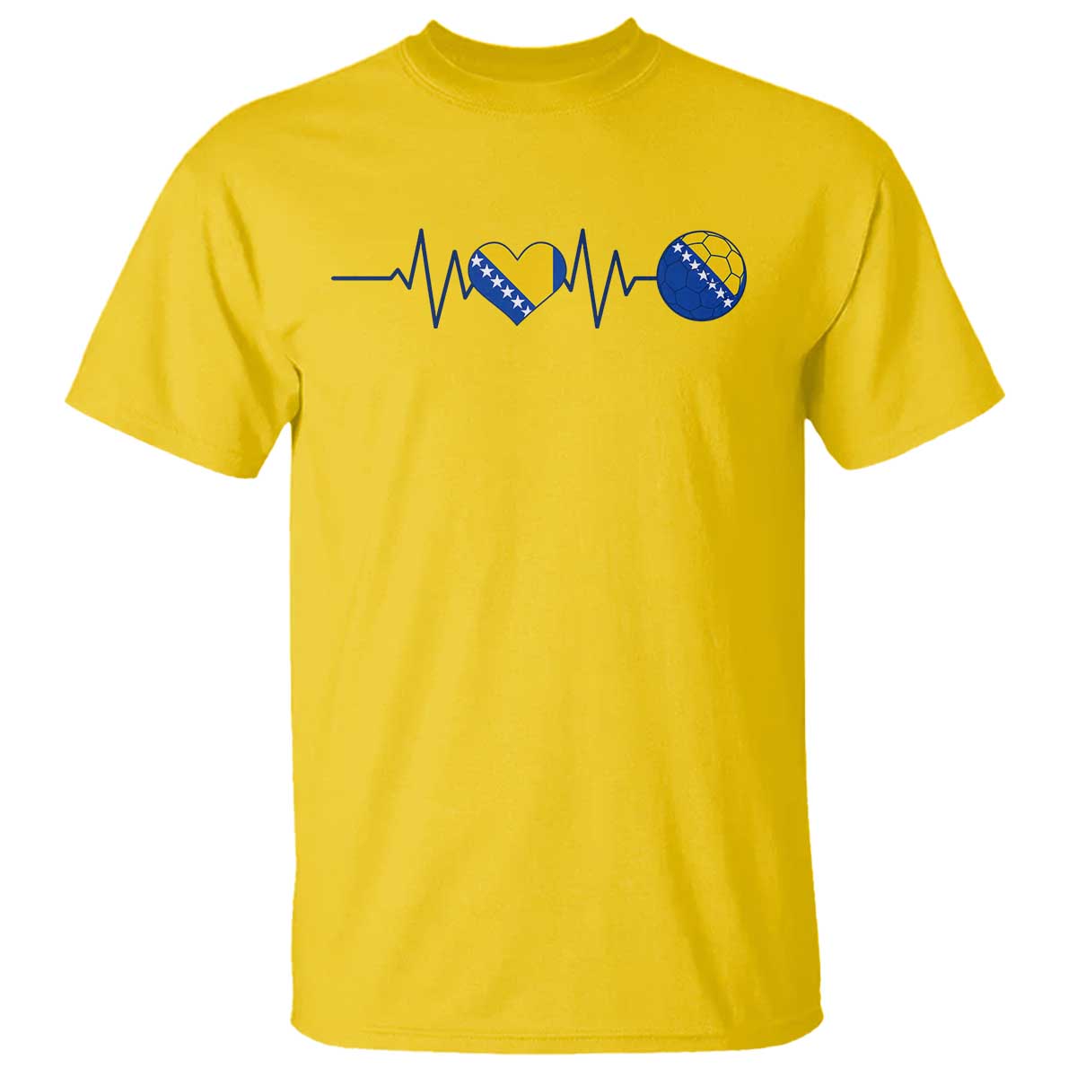 Bosnian Fudbal Heartbeat T Shirt Bosnia And Herzegovina Soccer Fan Gift