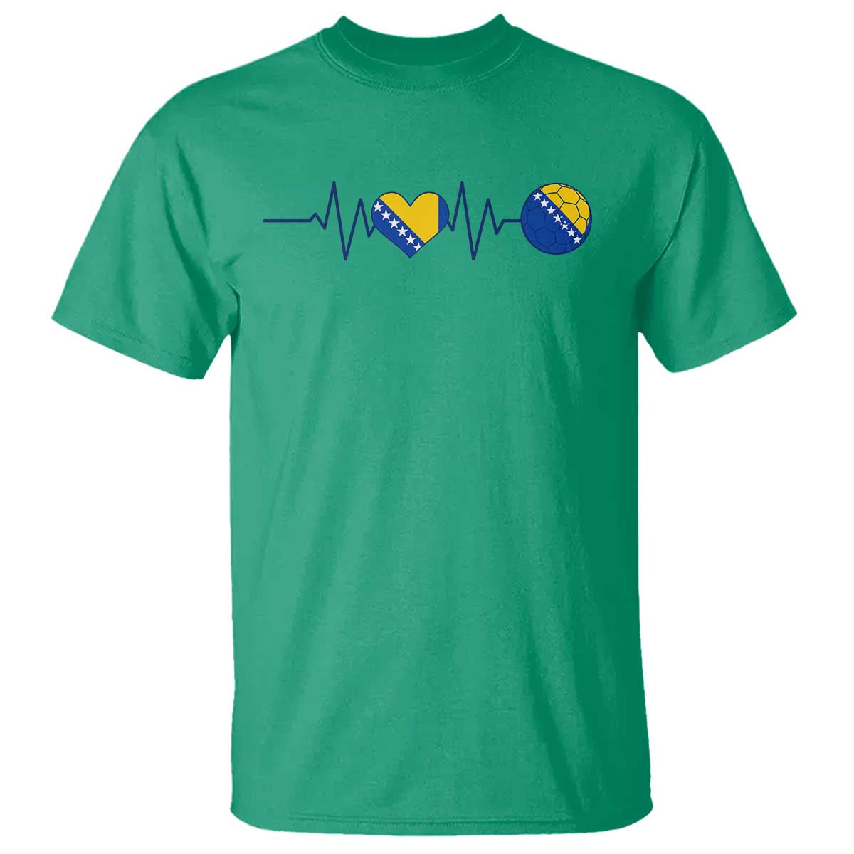 Bosnian Fudbal Heartbeat T Shirt Bosnia And Herzegovina Soccer Fan Gift