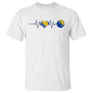 Bosnian Fudbal Heartbeat T Shirt Bosnia And Herzegovina Soccer Fan Gift