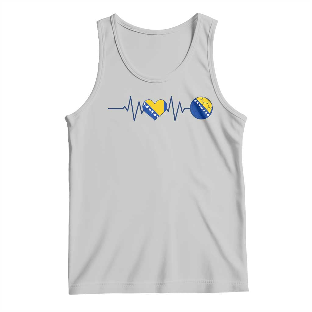 Bosnian Fudbal Heartbeat Tank Top Bosnia And Herzegovina Soccer Fan Gift