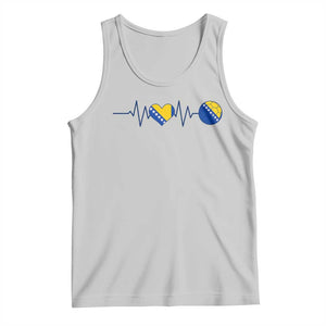 Bosnian Fudbal Heartbeat Tank Top Bosnia And Herzegovina Soccer Fan Gift