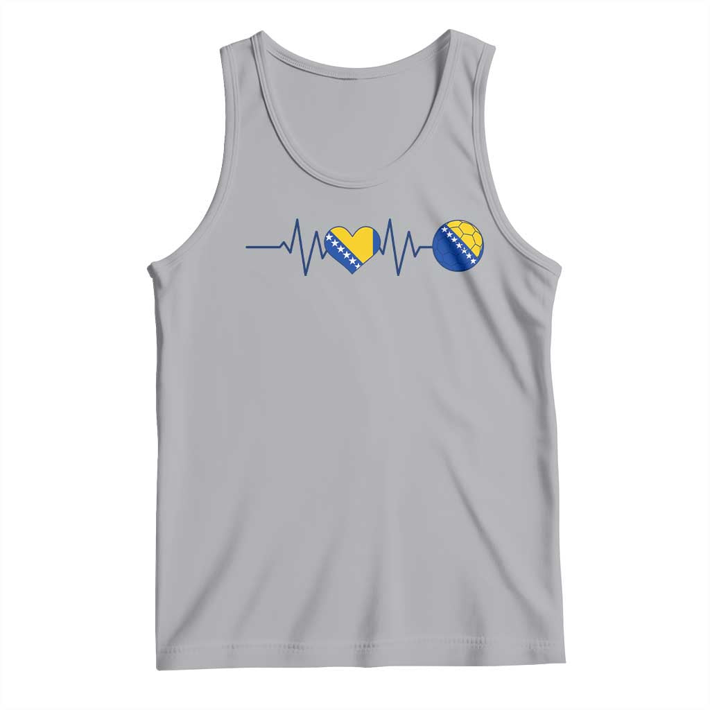 Bosnian Fudbal Heartbeat Tank Top Bosnia And Herzegovina Soccer Fan Gift
