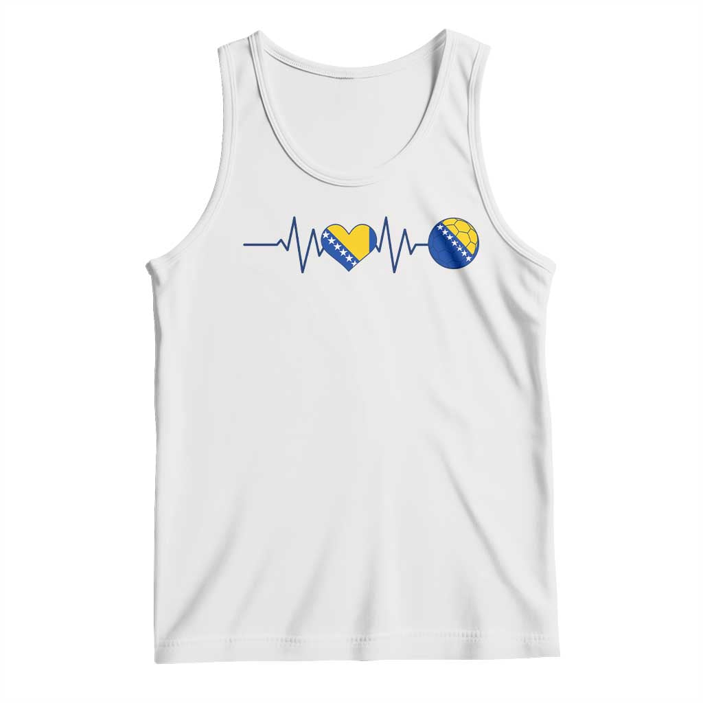 Bosnian Fudbal Heartbeat Tank Top Bosnia And Herzegovina Soccer Fan Gift