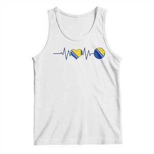 Bosnian Fudbal Heartbeat Tank Top Bosnia And Herzegovina Soccer Fan Gift