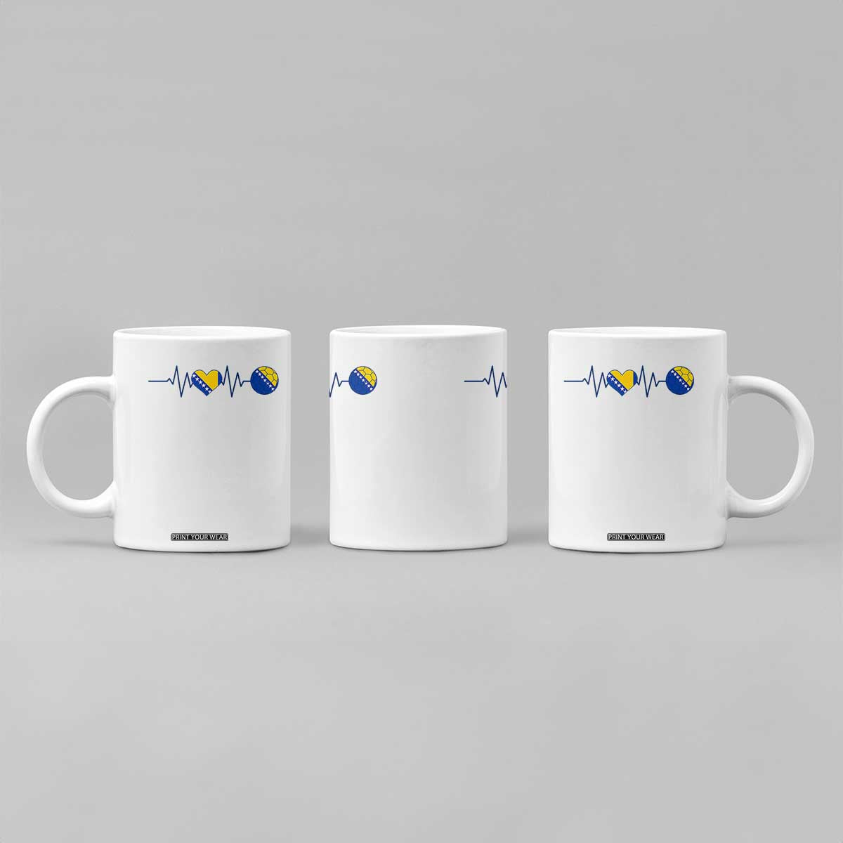 Bosnian Fudbal Heartbeat Coffee Mug Bosnia And Herzegovina Soccer Fan Gift