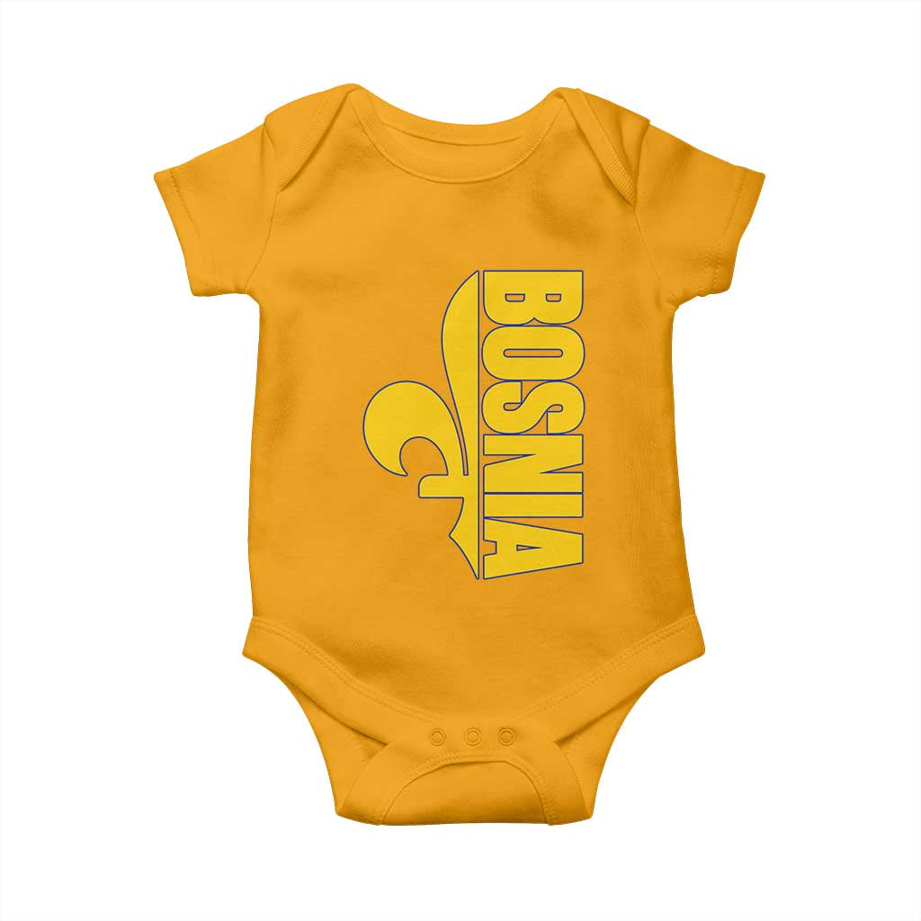 Bosnian Fleur De Lis Flag Baby Onesie Proud Bosnia Heritage Gift