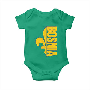 Bosnian Fleur De Lis Flag Baby Onesie Proud Bosnia Heritage Gift