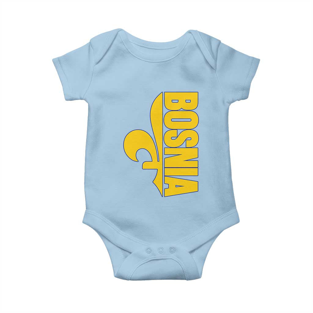 Bosnian Fleur De Lis Flag Baby Onesie Proud Bosnia Heritage Gift