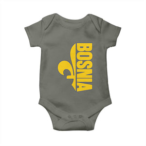 Bosnian Fleur De Lis Flag Baby Onesie Proud Bosnia Heritage Gift