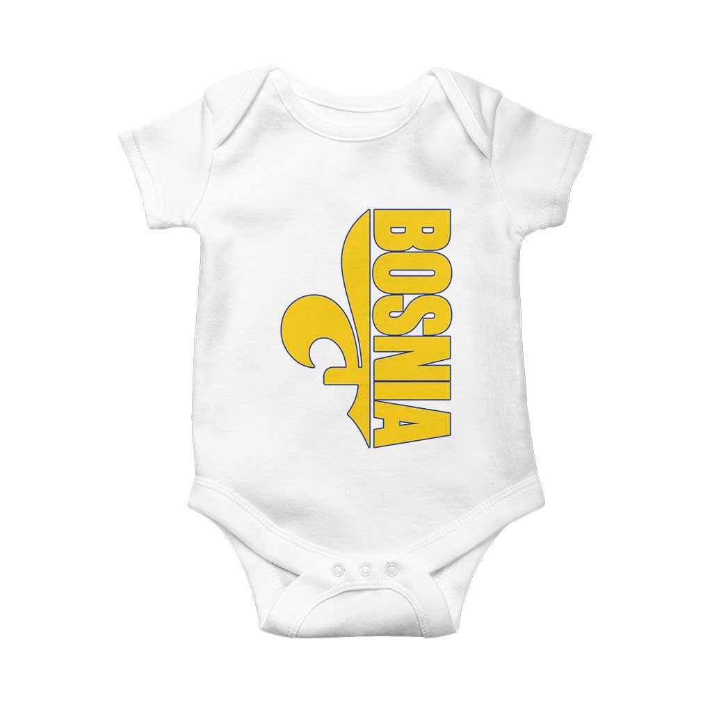 Bosnian Fleur De Lis Flag Baby Onesie Proud Bosnia Heritage Gift