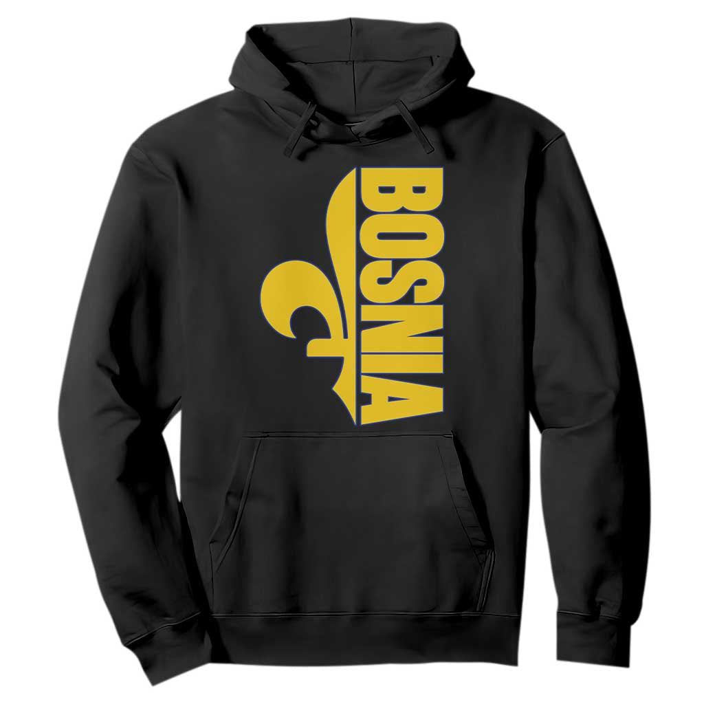 Bosnian Fleur De Lis Flag Hoodie Proud Bosnia Heritage Gift