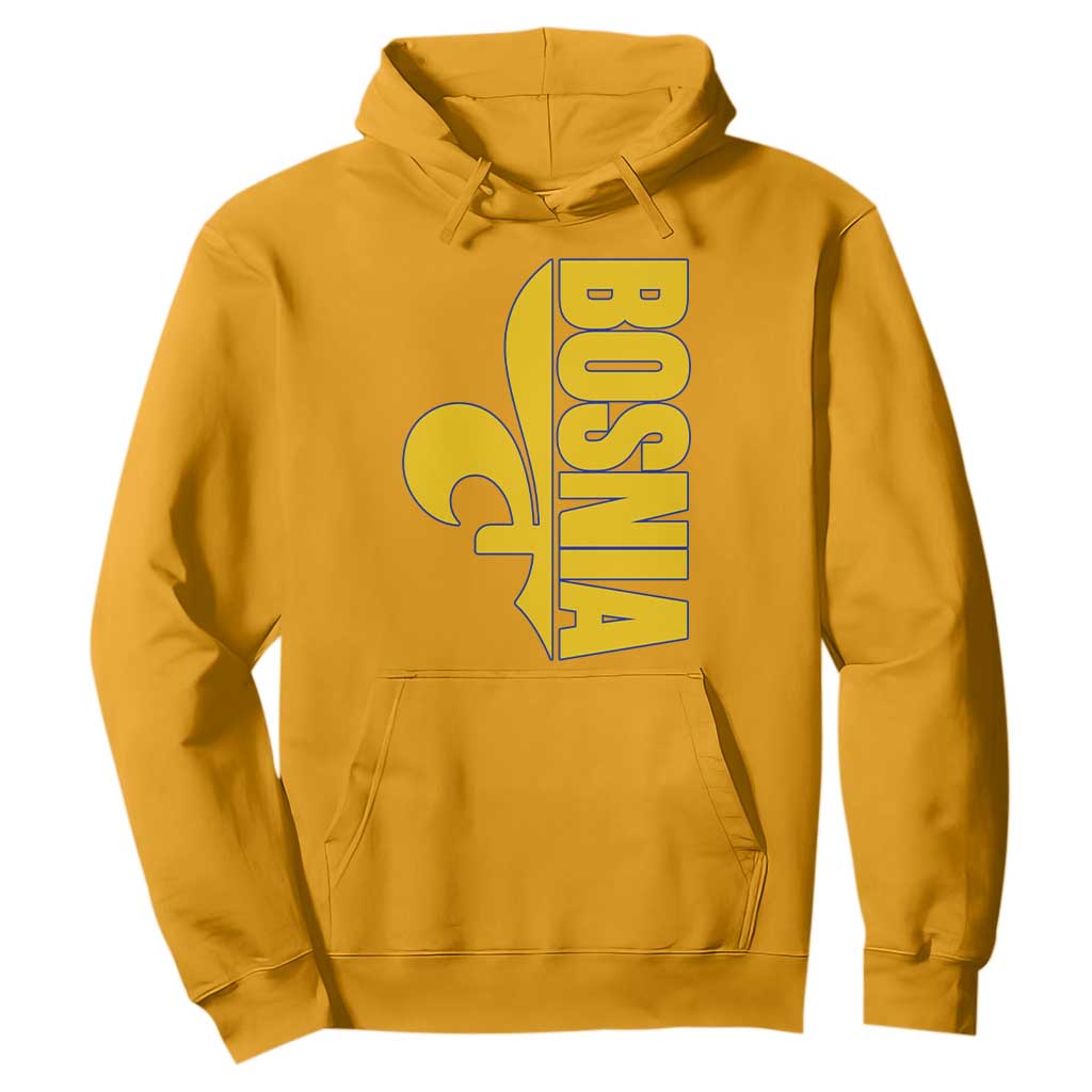 Bosnian Fleur De Lis Flag Hoodie Proud Bosnia Heritage Gift