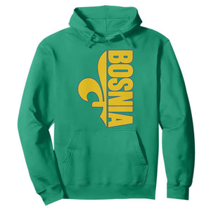 Bosnian Fleur De Lis Flag Hoodie Proud Bosnia Heritage Gift