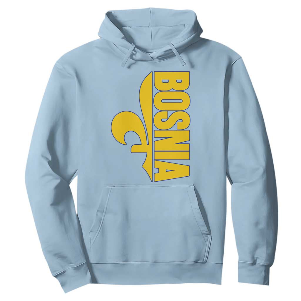 Bosnian Fleur De Lis Flag Hoodie Proud Bosnia Heritage Gift