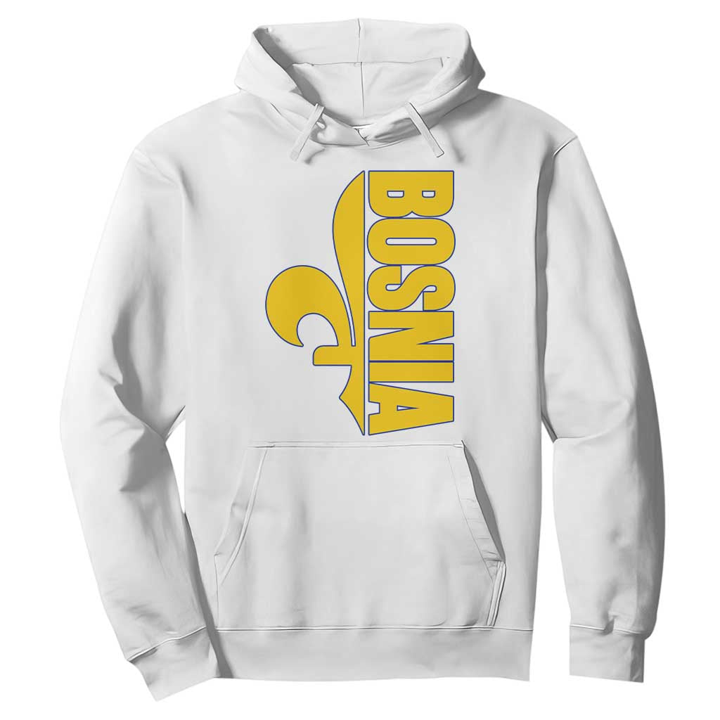 Bosnian Fleur De Lis Flag Hoodie Proud Bosnia Heritage Gift