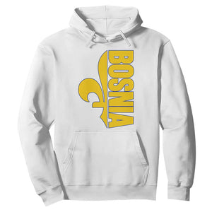 Bosnian Fleur De Lis Flag Hoodie Proud Bosnia Heritage Gift