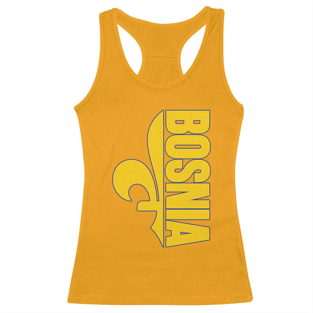 Bosnian Fleur De Lis Flag Racerback Tank Top Proud Bosnia Heritage Gift