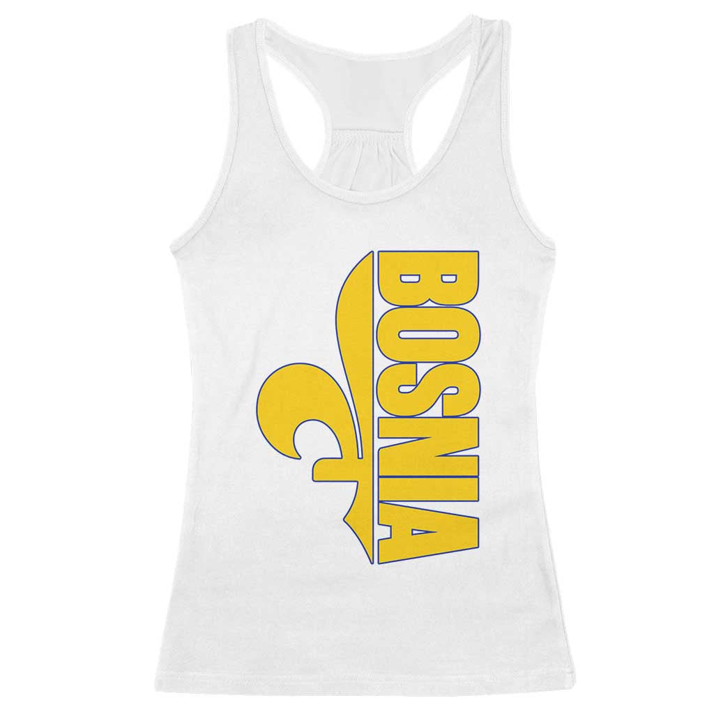 Bosnian Fleur De Lis Flag Racerback Tank Top Proud Bosnia Heritage Gift