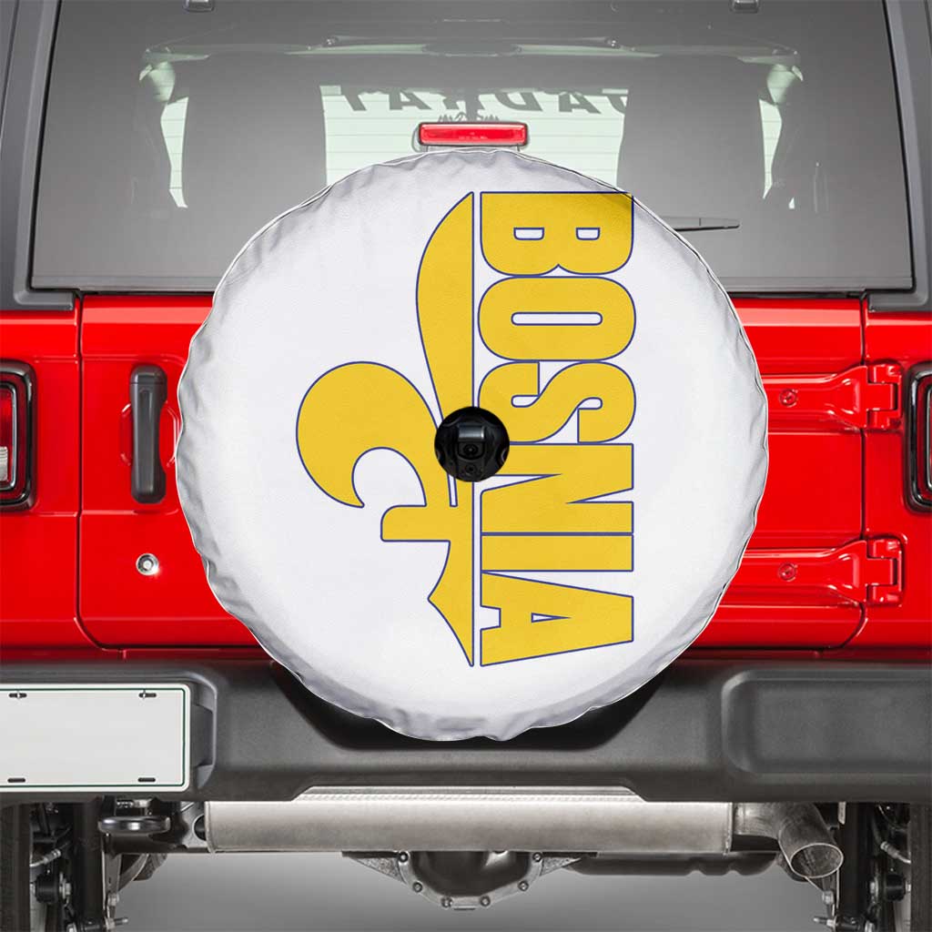 Bosnian Fleur De Lis Flag Spare Tire Cover Proud Bosnia Heritage Gift